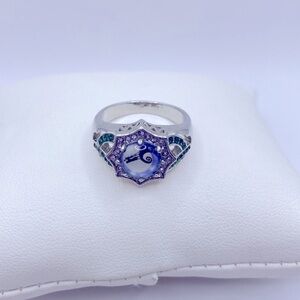 The Nightmare Before Christmas Silver Tone Rhinestone Fashion Ring 9.5